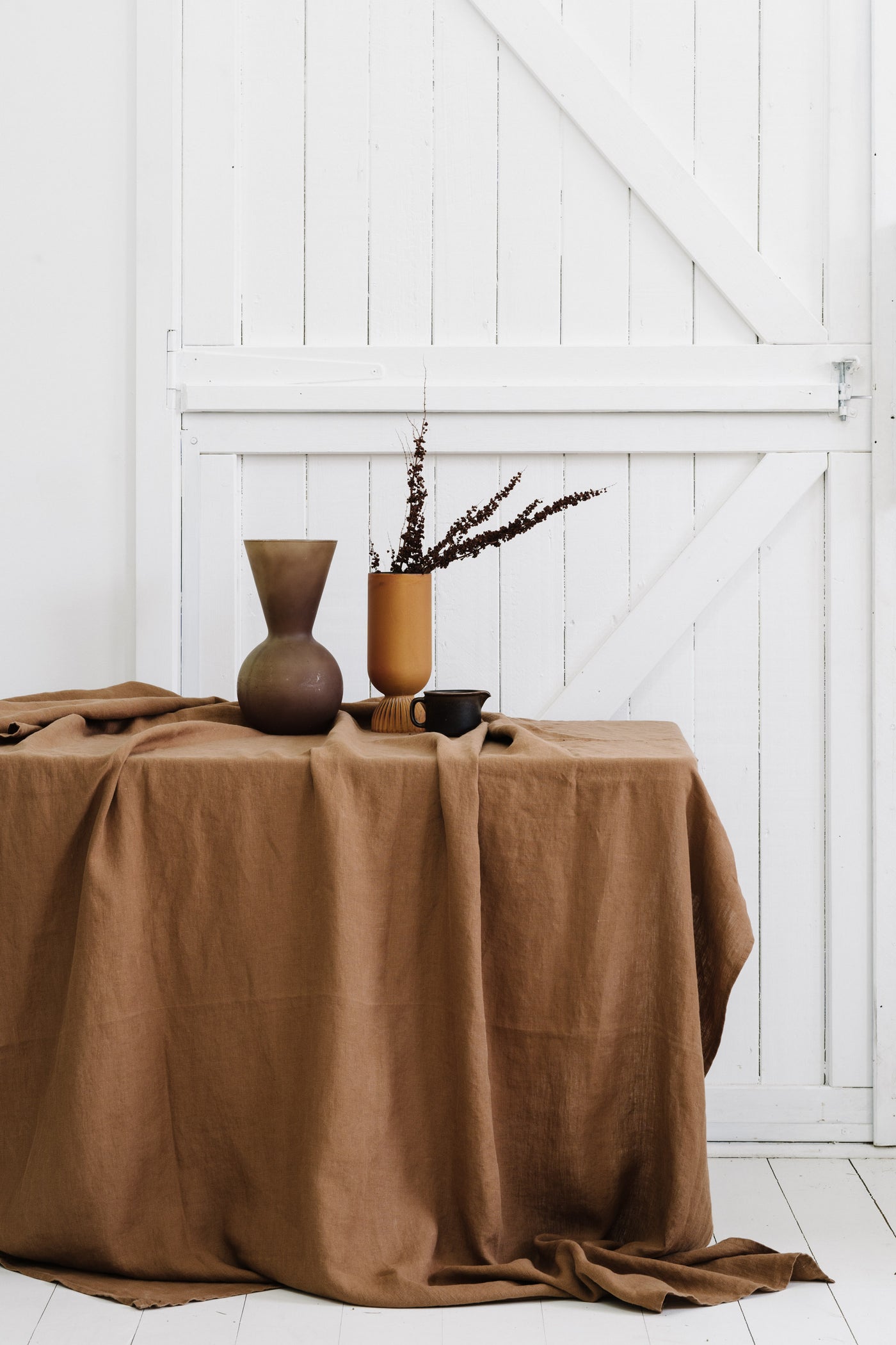 Linen Table Cloth in Clay