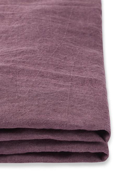 Linen Quilt Cover in Aubergine