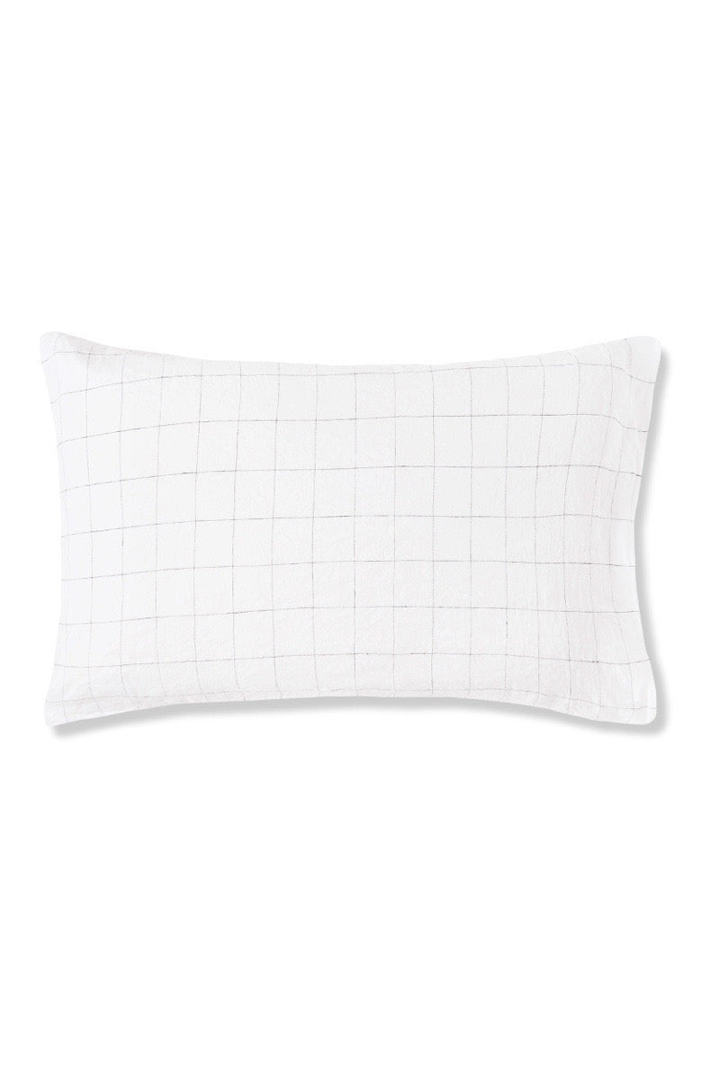 100% Linen Pillowslip in Fine Check